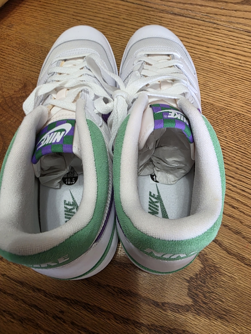 Nike Mac Attack Men’s White Sneakers Size 10.5 with Green & Purple  Brand New! - Picture 6 of 11